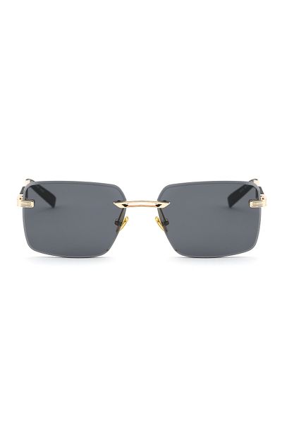 Angel Eyes Square Design Gold Black Solid Glass Women Sunglasses Ce Certified Uv400 Protected