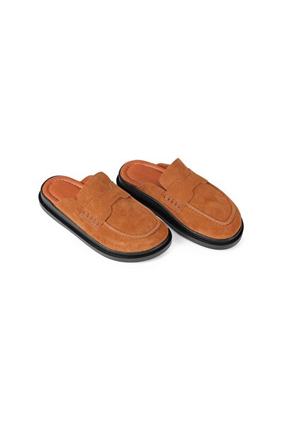 The Moirai Önü kapalı Hakiki Deri Süet Taba Terlik