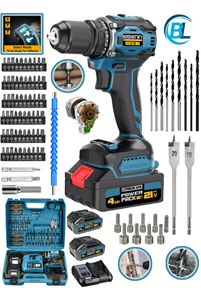 Eisenn Germany 013 Hero 21 V Kömürsüz Motor Metal Mandren 2 Akülü Darbeli Mat...