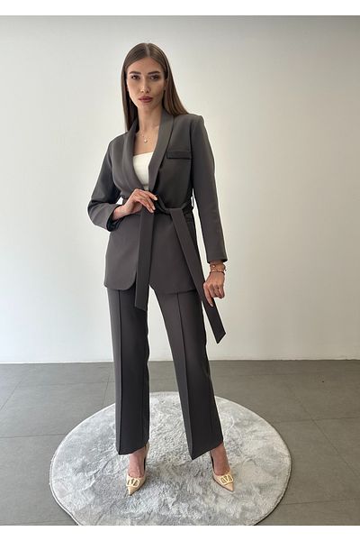 ossons Tie-Up Shawl Lapel Jacket Pants Suit
