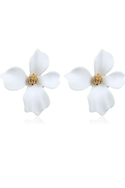 Siya Silver Silicone Coating Colorful Flower Earrings