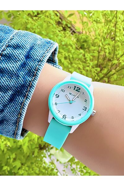 Ferrucci Jaga White Dial Turquoise Cord Silicone Wristwatch