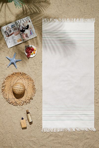 Özdilek Özdilek Summer Leaf & Stripe 2-pack Πετσέτα θαλάσσης 70x150 cm