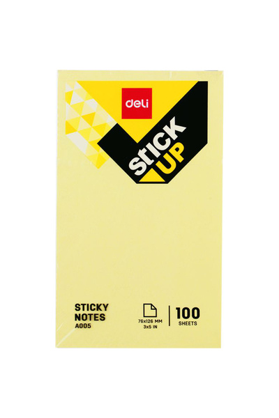 Deli Notițe autoadezive 76*126mm galbene, 100 de coli Deli
