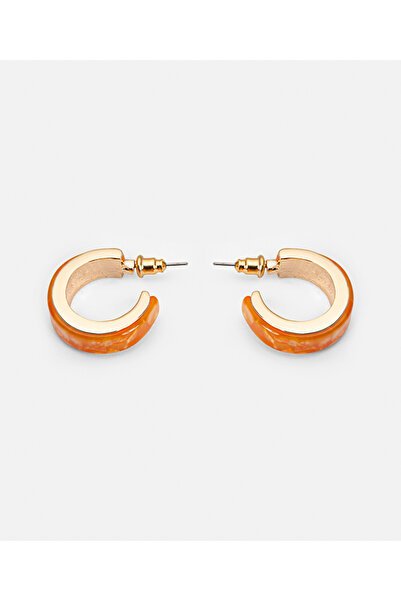 İpekyol Kontrast akrilik taşlı halka küpe