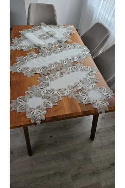 ZESA HOME Luxury Living Room Sets with Lacquer Guipure on Linen