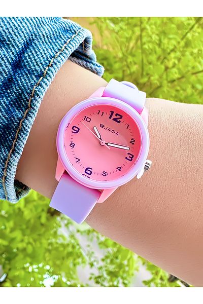 Ferrucci Jaga Silicone Wristwatch with Pink Dial and Purple Cord