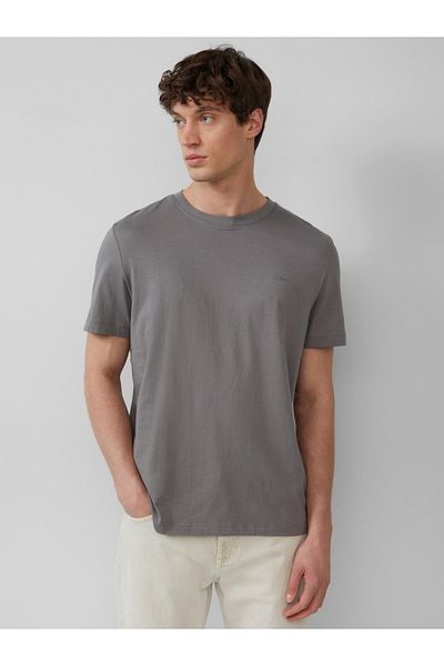 s.Oliver Men's Regular Fit Cotton Crew Neck T-shirt, Grey, Xl