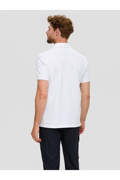 s.Oliver Tricou polo bărbătesc, bumbac, croială regulată, logo, alb, M