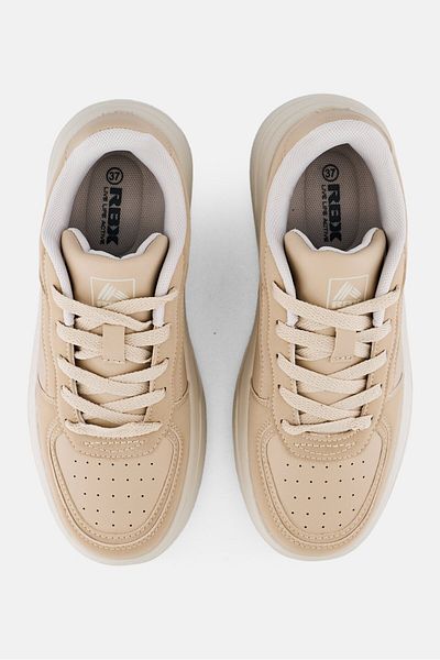 RBX Women Brand Logo Lace Up Outdoor Shoes, Beige