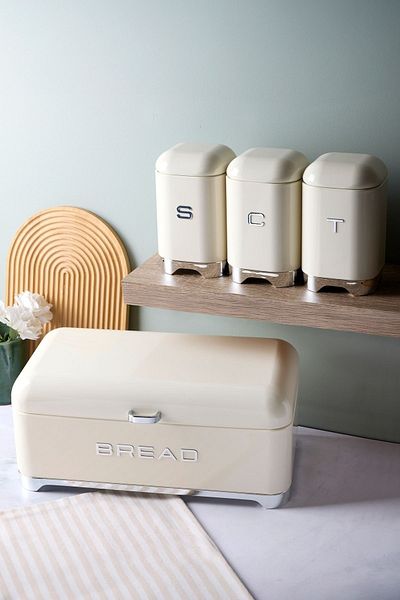 GUNES ZUCCACIYE Perotti Plus+ Bread Box and 3-Piece Storage Container + 2-Piece Cake and Biscuit Storage Box