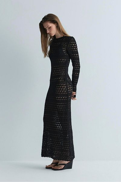 Suud Collection Μαύρο διάτρητο φόρεμα Claire