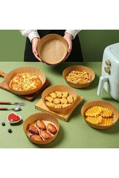 Skygo Buffer ® 100Pcs Air Fryer Baking Paper Disposable Oilpaper Round Plate Model