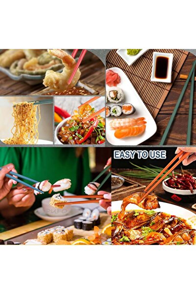 PUFO Set of 5 pairs of Pufo Colors fiberglass sushi chopsticks, 24 cm