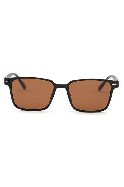 Angel Eyes Rectangle Design Brown Frame Brown Glass Polarized Glasses Women&Men