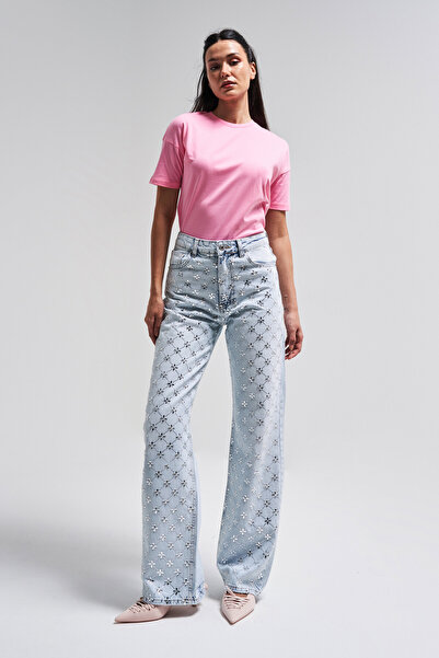 its basic Жіночі снігові штани Колір 4s5-100 Прямий крій З блискучими камінцями 100% бавовна Дизайн джинсовий