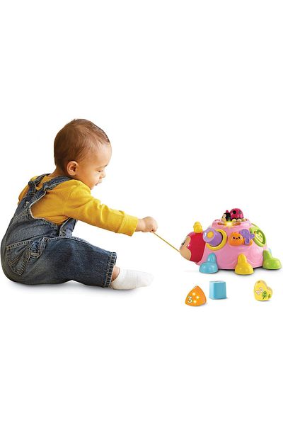 VTech Baby Jucarie muzicala de sortare Super Ladybird, 2 moduri de joc, roz, , in limba franceza, VTech