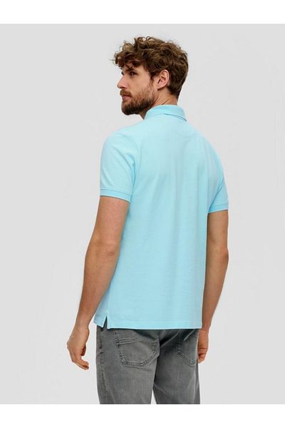 s.Oliver Tricou polo bărbătesc, bumbac, croială regulată, logo, albastru deschis, 2xl