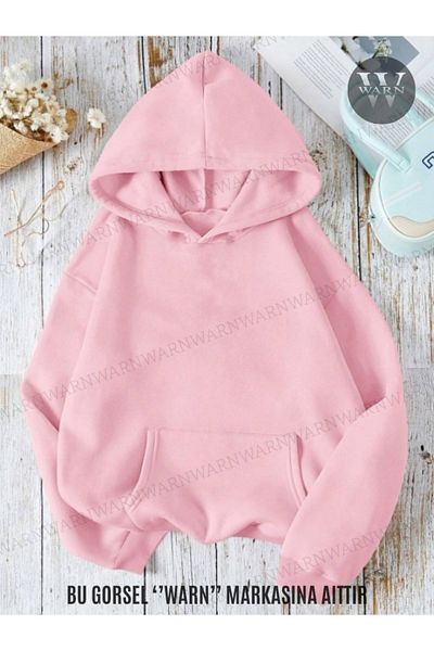 warn Φούτερ με κουκούλα 3 νήματα, χειμερινό Unisex, βαμβακερό, χοντρό