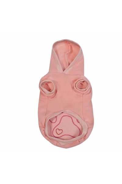 PUFO Haină cu glugă pentru câini, model Pinky Footprint, 40 cm, XL