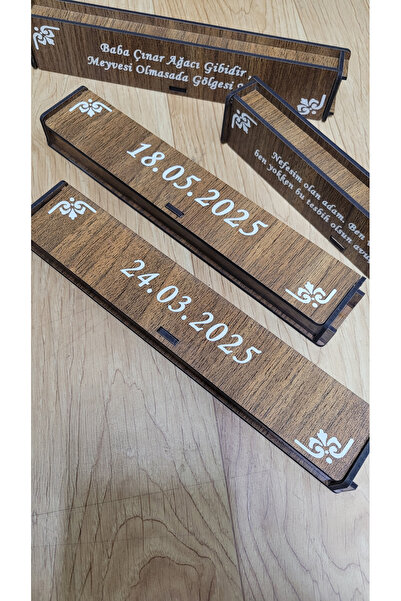 Satürn Silver Kuyumculuk Özel Yazılı Ahşap Kutu Hediye Kutusu Tesbih / Bilekllik Kutusu İstediğiniz Yazılır