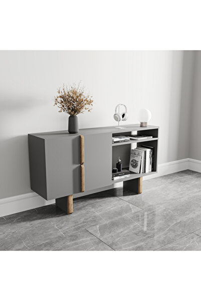 lagomood Zenith Ofis Dolabı Antrasit Ceviz