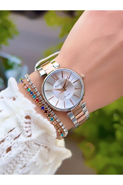 Ferrucci ÇELİK KORDON KADIN KOL SAATİ 3 ATM SU GEÇİRMEZ 2 YIL MEKANİZMA GARAN...