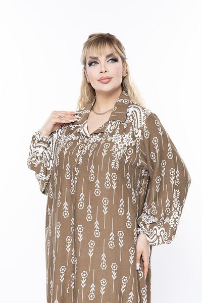 mervemoda Women's Long Sleeve Summer Plus Size Dress
