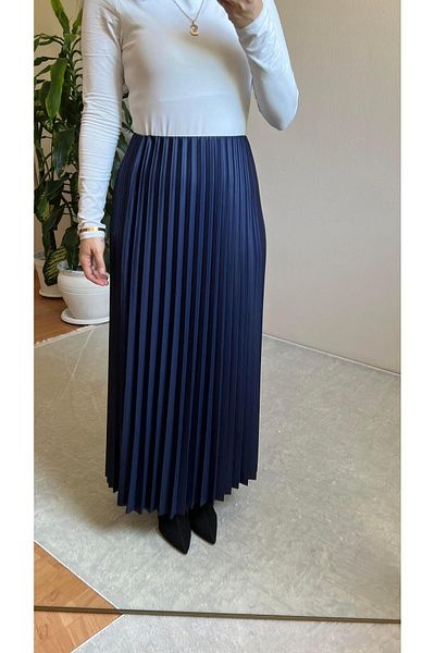 STEALLE MODA GİYİM Ελαστική φούστα με πλισέ μέση-1064
