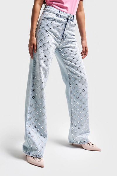 its basic Blugi de zăpadă pentru femei Culoare 4s5-100 Blugi din denim cu design 100% bumbac, cu o formă dreaptă, piatră strălucitoare