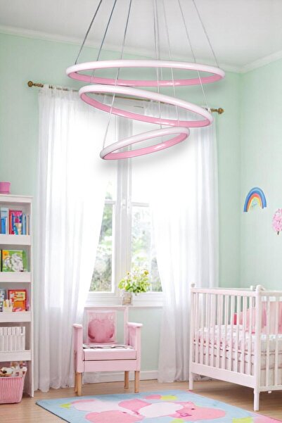 LEGACY Rings Modern Tasarım Pembe Renk - Yatak Odası - Salon -Çocuk Odası - M...