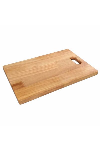PUFO Universal kitchen chopping board made of bamboo wood with handle, Pufo, brown, 36 x 26 cm