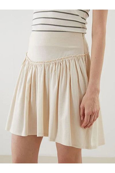 soBasic Fusta scurtă din bumbac cu corset și detaliu cu șnur