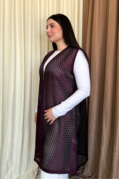 ModaPlaza Women's B.Size Lace Long Vest 260