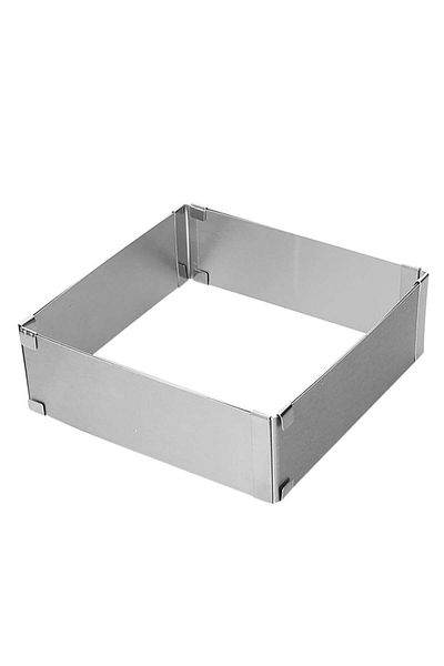 PUFO Formă metalică reglabilă pentru tort, pentru fursecuri, argintie