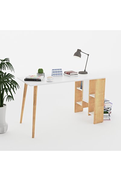 lagomood Vito Çalışma Masası Beyaz Meşe