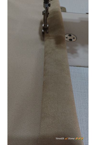 venedik home K.Beige Color Island Background Curtain Luxury Velvet Textured 1X3 Tight Pleat Custom Made High Quality Accessory Gift..