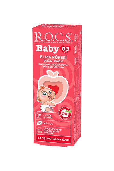 R.O.C.S. معجون أسنان R.o.c.s للأطفال برائحة التفاح من عمر 0 إلى 3 سنوات