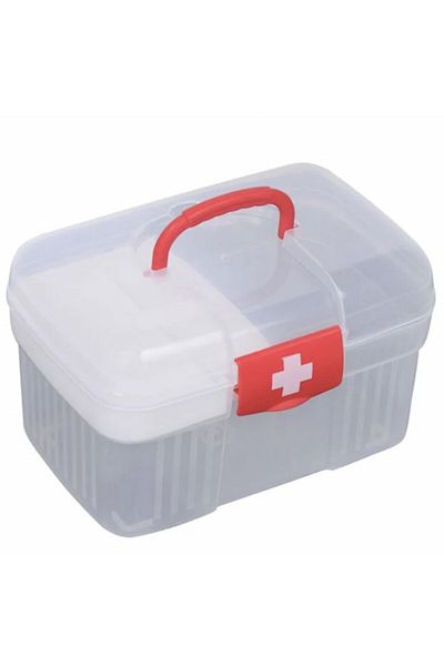 PUFO Medicine Storage And Storage Organizer Box, Medicine, 20 X 14 Cm, Red