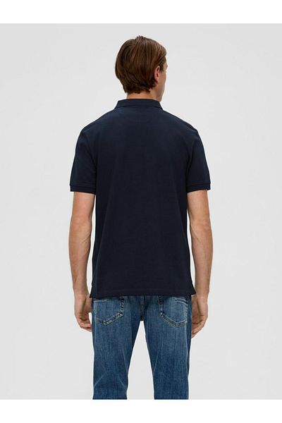 s.Oliver Tricou polo bărbătesc, bumbac, croială regulată, logo, bleumarin, 3xl