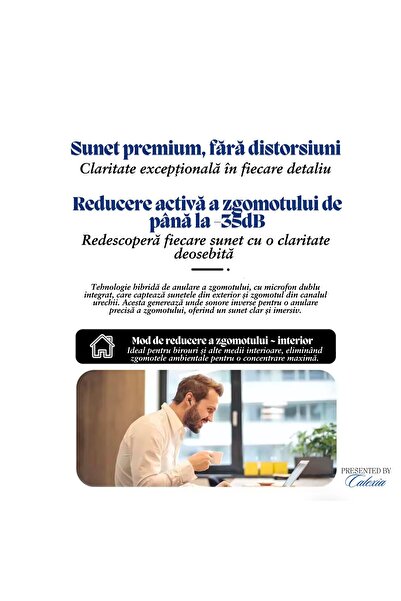 OEM Căști Wireless ZenBuds, ANC/ENC, BT 5.4, Touch Display, 30H, Gaming, Rezistente la apă, LED, In-Ear