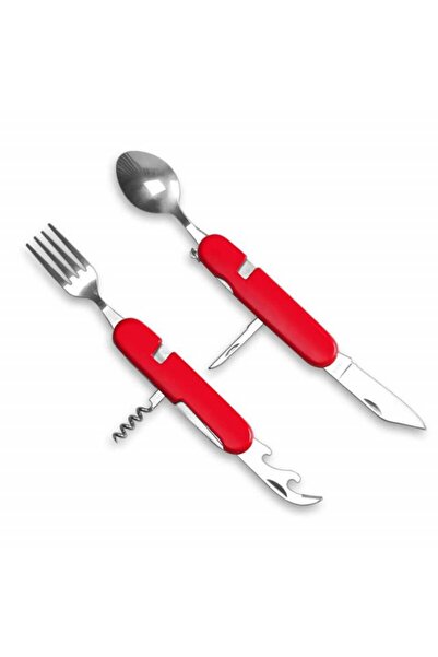 PUFO Multifunctional camping knife 8 in 1, with spoon and fork, 19 cm