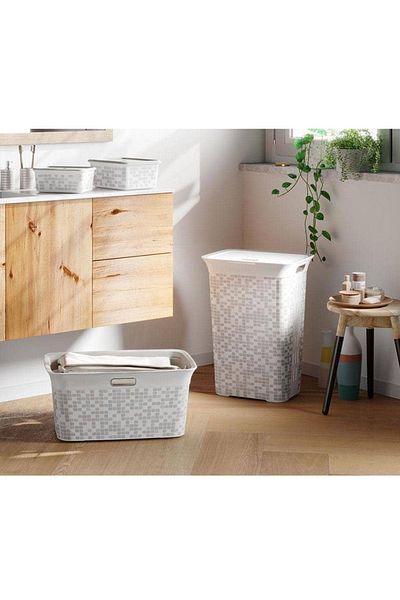 KİS 60L Plastic Laundry Basket with Lid