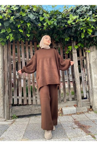 NZL TEKSTİL Basic Balloon Sleeve Simple Tetran Tricot Suit