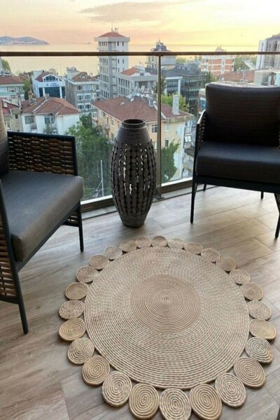 Markaev Nomad 307 Natural Yuvarlak Jüt Halı