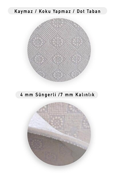 Markaev Oxford 118 Dekoratif Kaymaz Tabanlı Saçaklı Yıkanabilir Halı Yolluk Mdd ZNTKLM