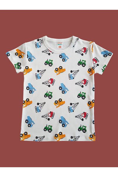çamaşır bahçesi kendinize iyi bakın Short Sleeve Patterned Children's Pajama Set # Printedchildren's Pajamasuit # Crane Pattern Pajamas # Laundry Yard