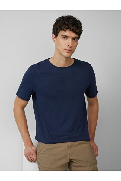 s.Oliver Tricou bărbătesc, croială regulată, confecționat din amestec de in și bumbac, bleumarin închis, 2XL