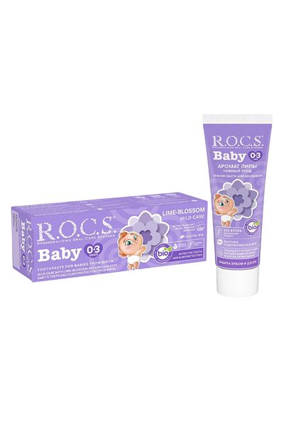 R.O.C.S. معجون أسنان R.o.c.s للأطفال برائحة زهرة ليما، من عمر 0 إلى 3 سنوات