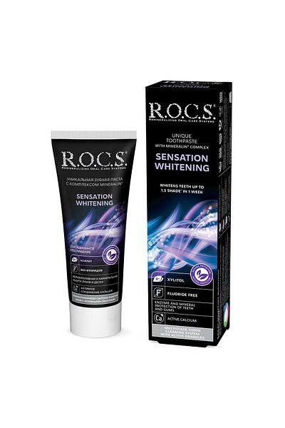 R.O.C.S. معجون أسنان سينسيشن للتبييض، انتعاش فائق، 74 جم
